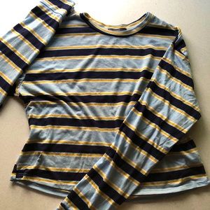 Striped Baby Blue Crop Top 🦋